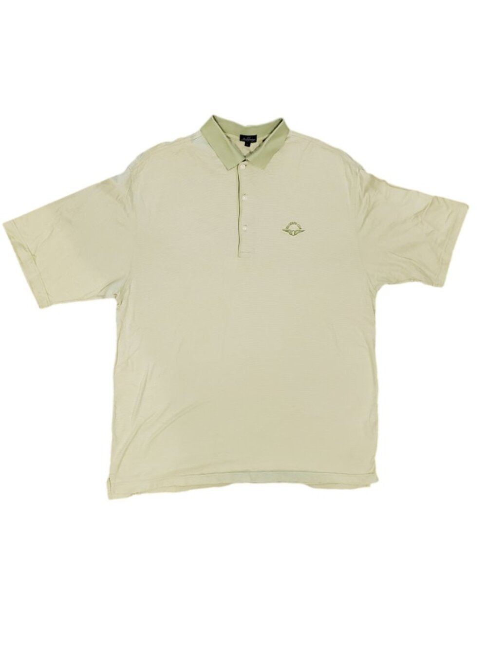 Classic Light Green Striped Golf Shirt L XL Olympic Club